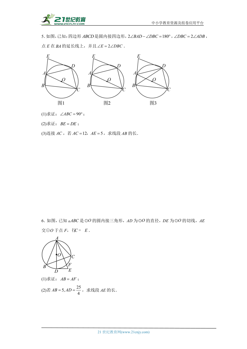 2024年九年级中考数学专题复习：相似三角形与圆综合（含解析）
