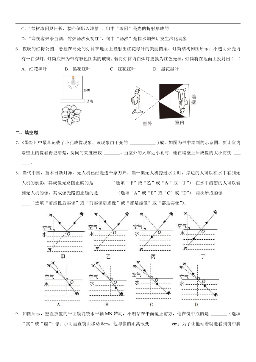 2024年中考物理一轮练习02光现象（无答案）