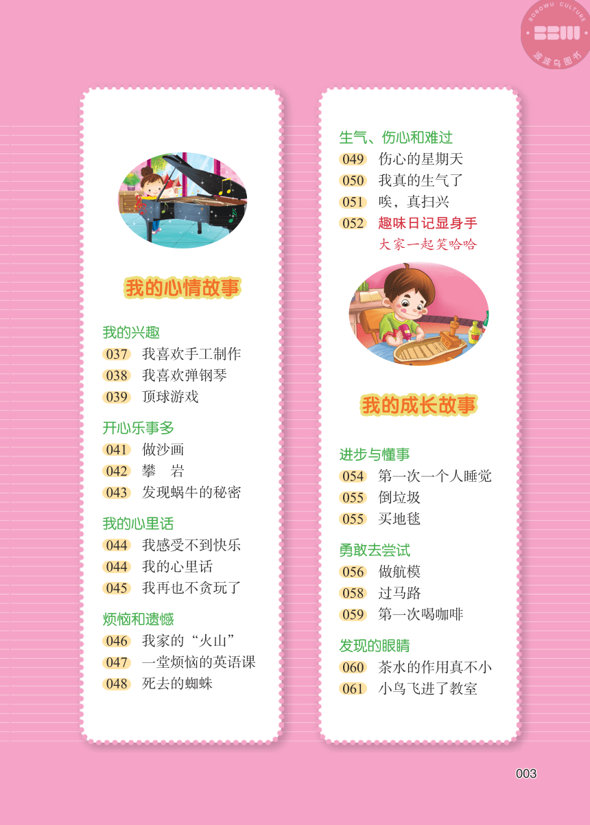 【小学生日记起步】目录（PDF版）