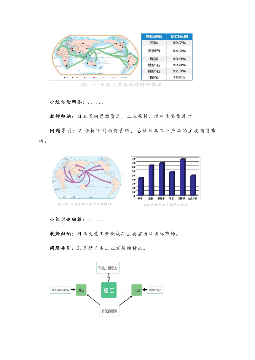 初中地理七年级下册 7.1 《日本》第二课时 教学设计