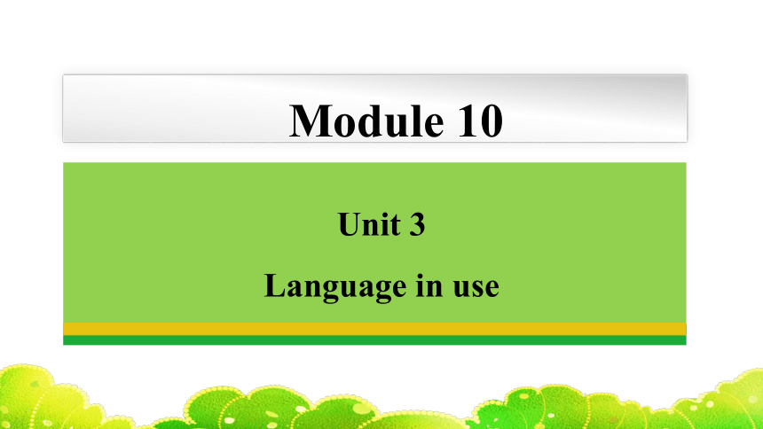 Module 10 Unit 3 Language in use 课件（共38张PPT，内嵌音频）初中英语外研版八年级下册