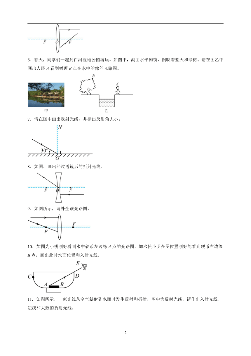 专题08  作图题-备战2023-2024学年八年级物理上学期期末真题分类汇编（江苏专用）（含解析）