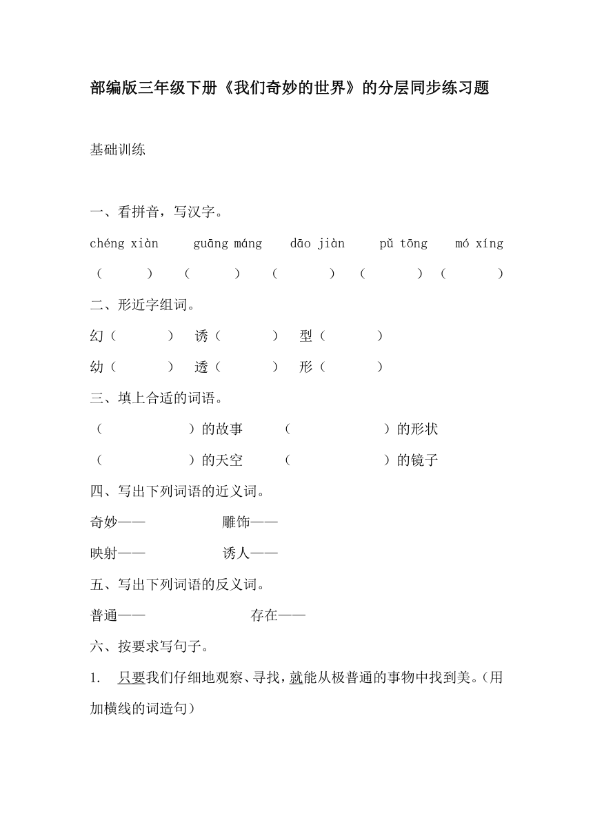 22.《我们奇妙的世界》同步练习（含答案）