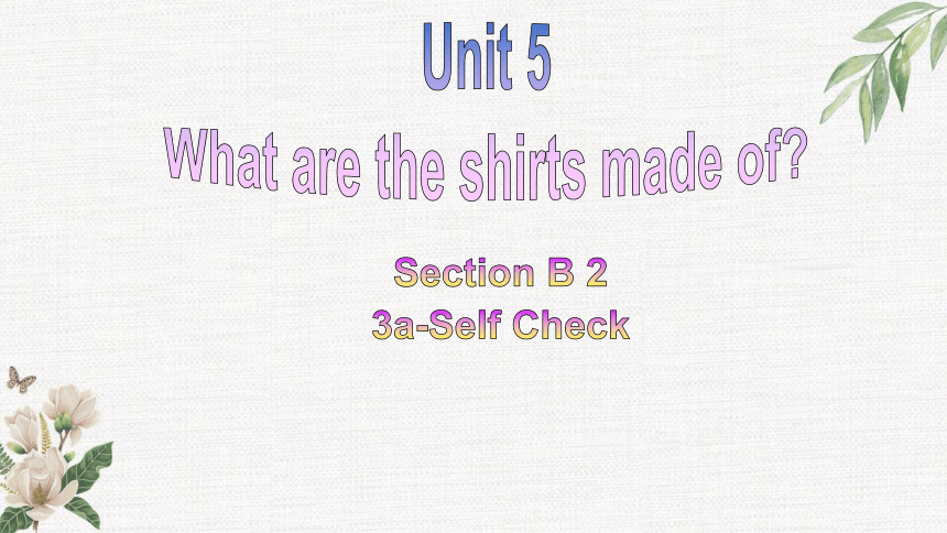 Unit 5 What are the shirts made of？ Section B 3a-Self Check (共32张PPT)