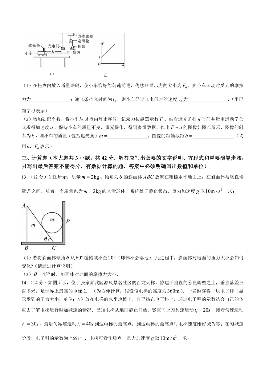 贵州省毕节市威宁县2023-2024学年高一上学期素质教育期末测试物理试卷（含答案）