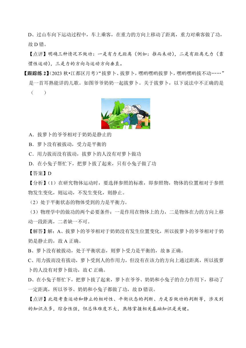 2023-2024学年八年级下册物理人教版专题13 功和功率讲义（含答案）