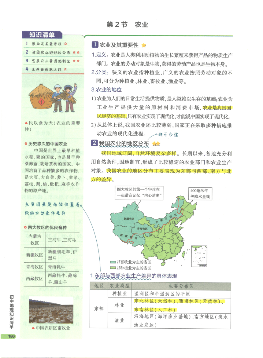 【知识清单】3-中国地理(上) 第12章 中国的经济发展与文化-2024中考地理总复习-人教版（pdf版）
