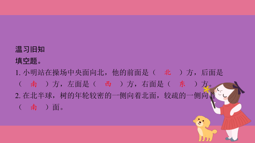 三年级下册数学人教版认识平面图上的东、南、西、北课件(共15张PPT)