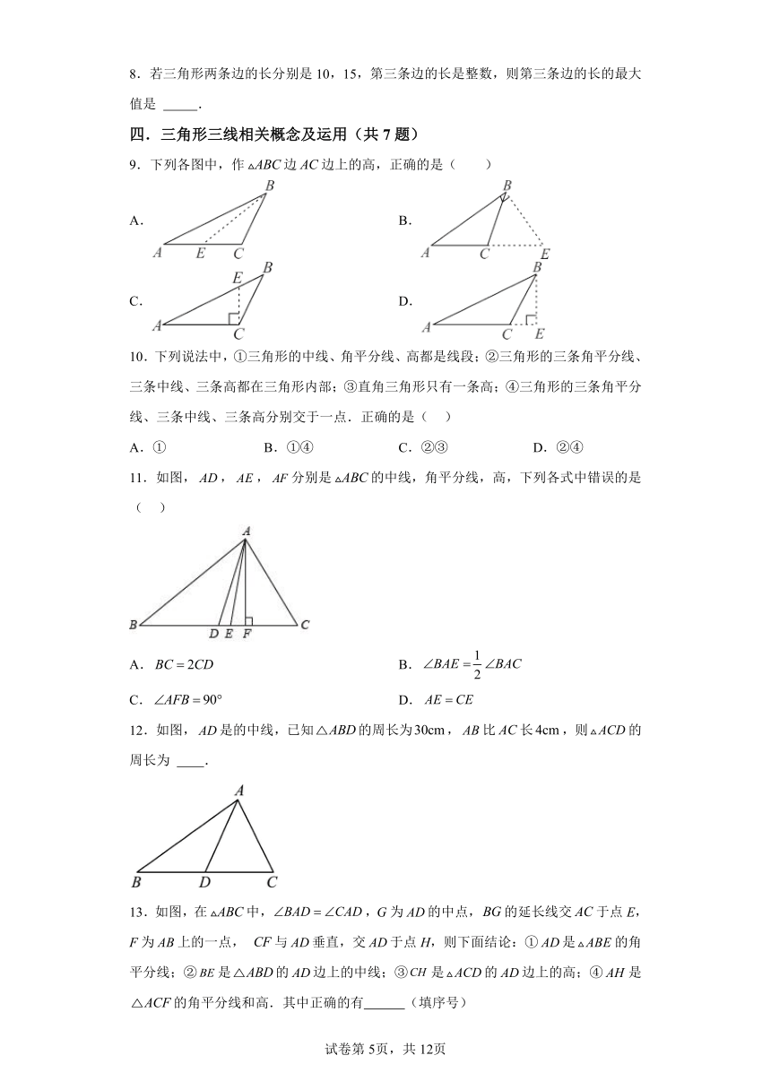 专题04三角形 北师大版数学七年级下学期题型专训（含解析）