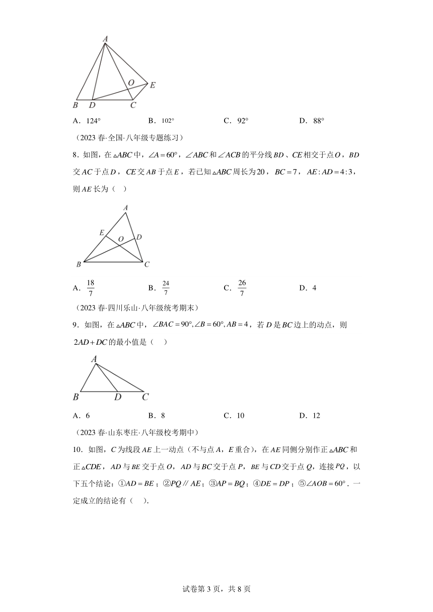 专题2.13特殊三角形章末拔尖卷 （含解析）八年级数学上册举一反三系列（浙教版）