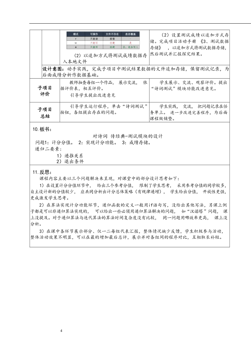 第四单元《计算与问题解决》第4课时《学习诗词验效果——练习功能达成》教学设计 教科版（2019）高中信息技术必修1