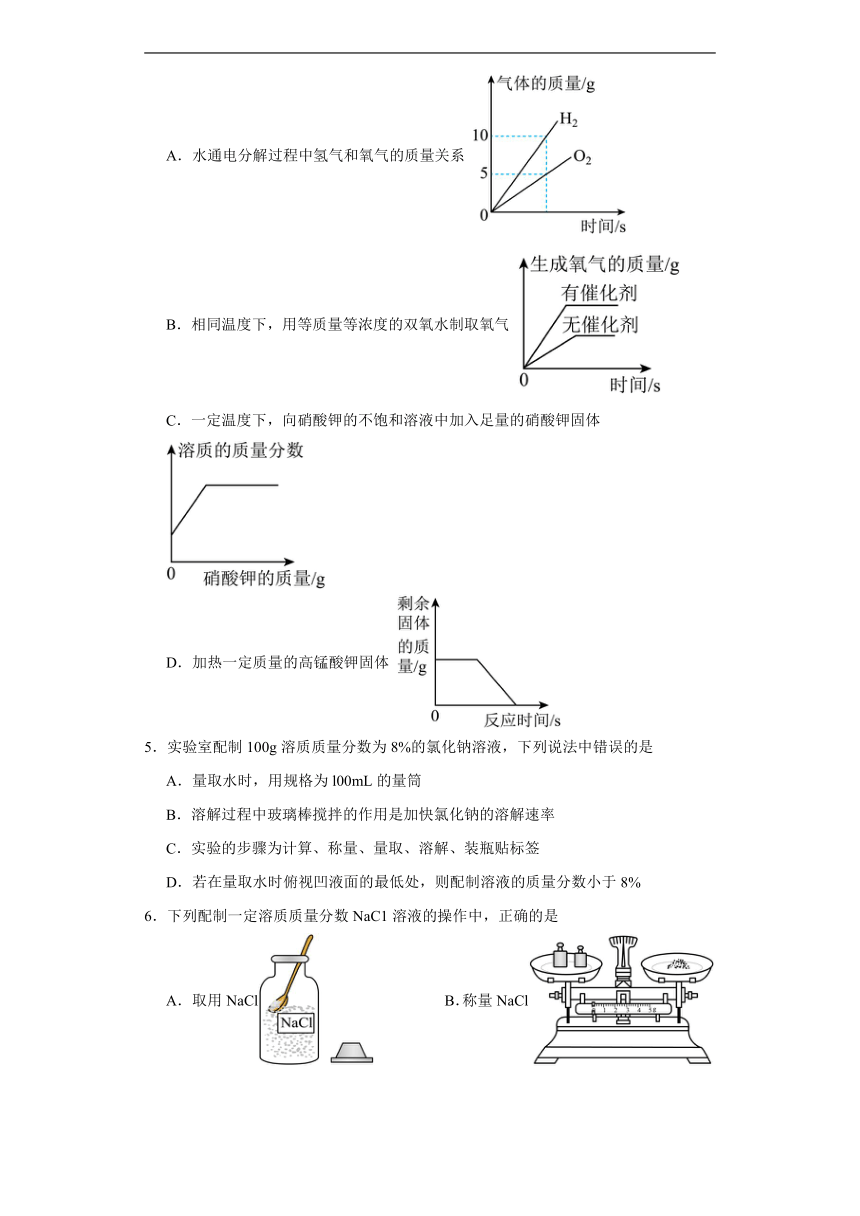 9.3溶液的浓度分层练习(含解析)  人教版初中化学九年级下册