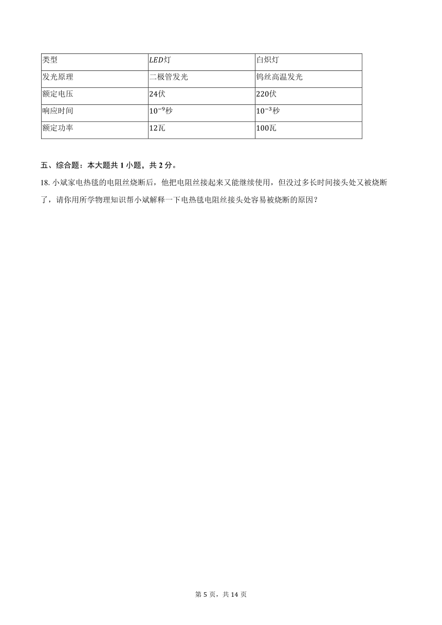 2023-2024学年宁夏吴忠市青铜峡五中等校九年级（上）期末物理试卷（含解析）