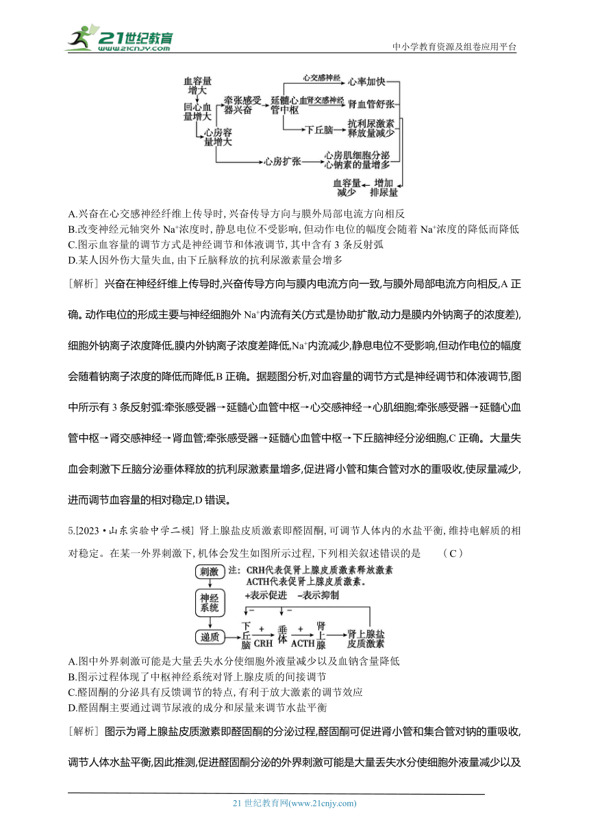 高考生物二轮复习小专题训练：8　内环境稳态及神经—体液—免疫调节网络（解析版）