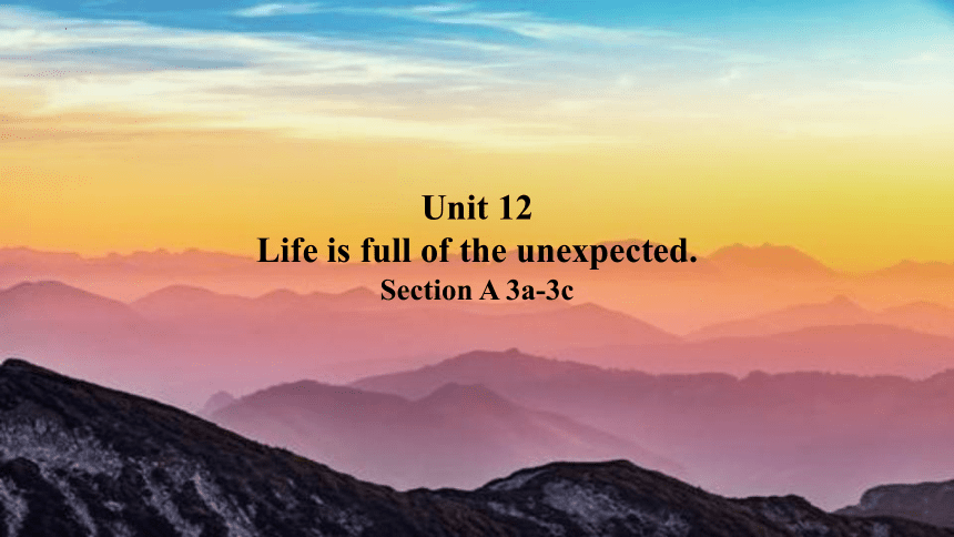 人教新目标Go For It!  九年级全册  Unit 12 Life is full of the unexpected.  Section A  3a-3c  (共22张PPT)