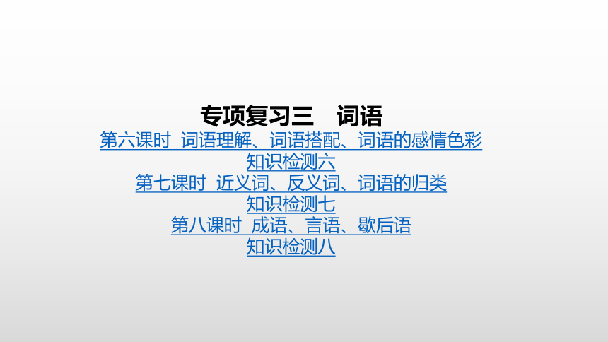 人教版语文小升初专项复习训练三——词语（含答案解析73张图片PPT）