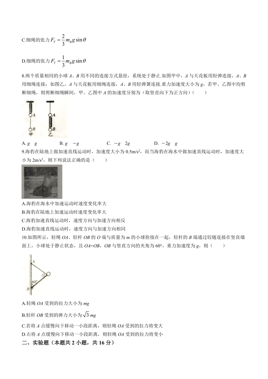 安徽省皖北六校2023-2024学年高一上学期期末联考试题 物理（解析版）