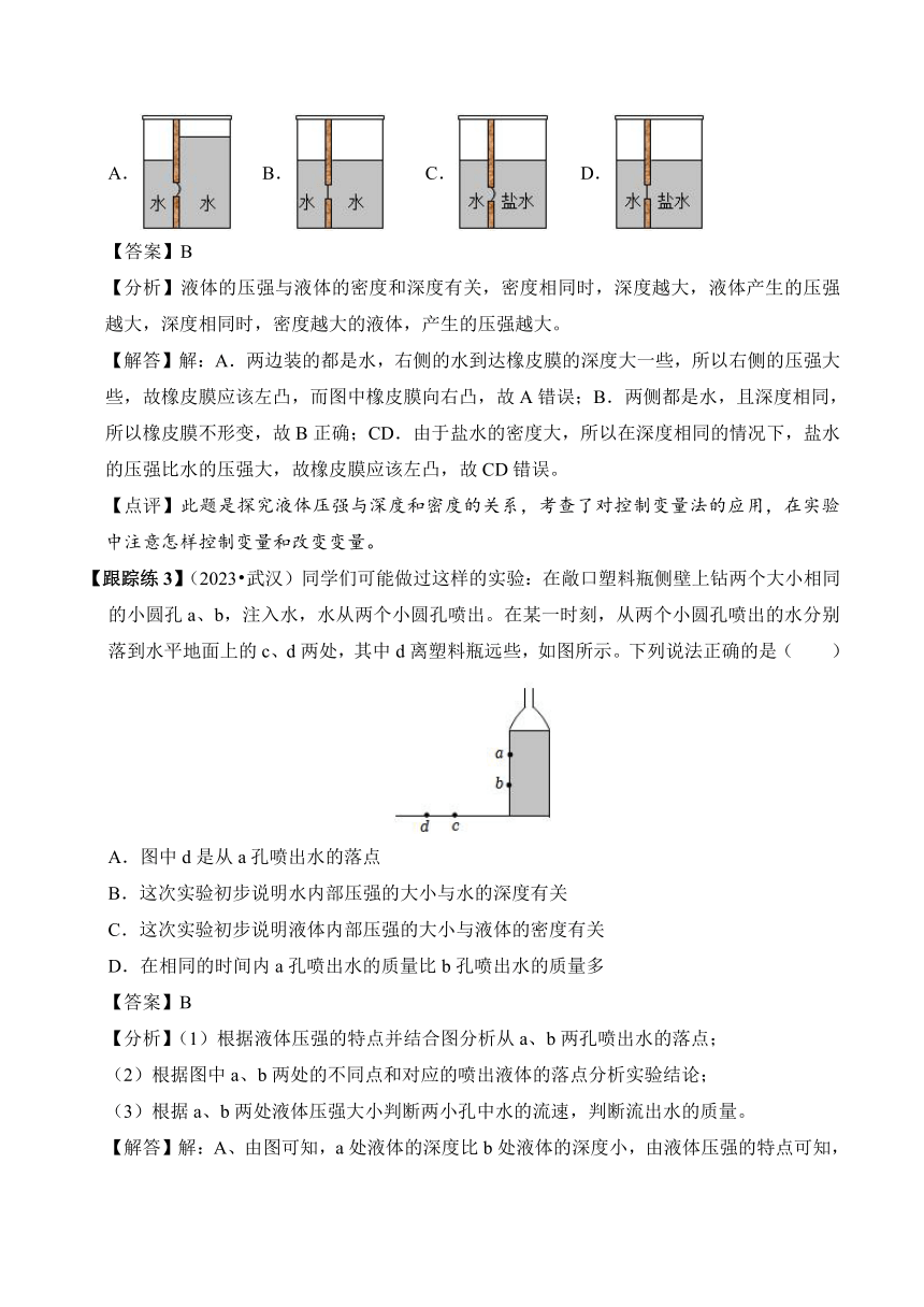 2023-2024学年八年级下册物理人教版专题08 液体的压强讲义（含答案）