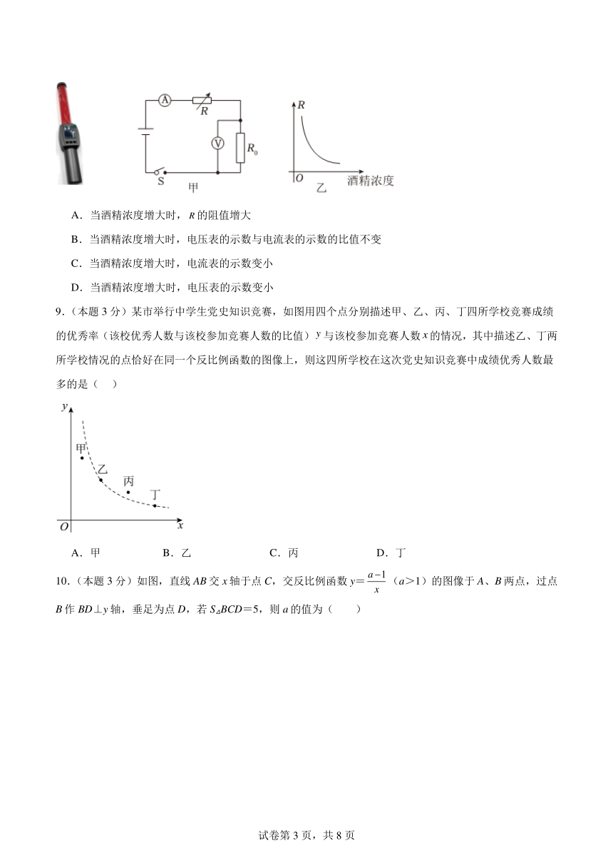 初中数学人教版九年级下册  第二十六章反比例函数检测卷（含解析）