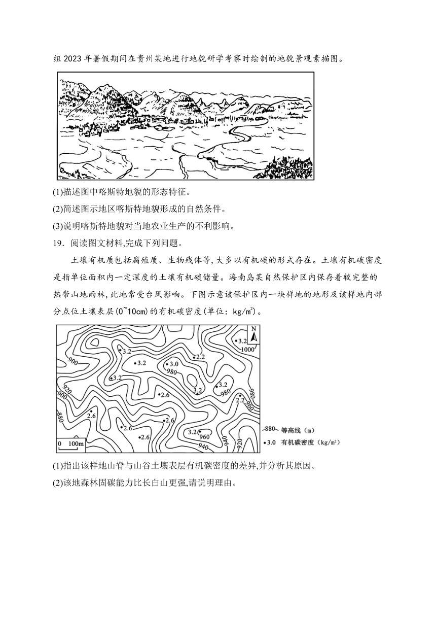 广东省阳江市高新区2023-2024学年高一上学期期末监测地理试卷(含解析)