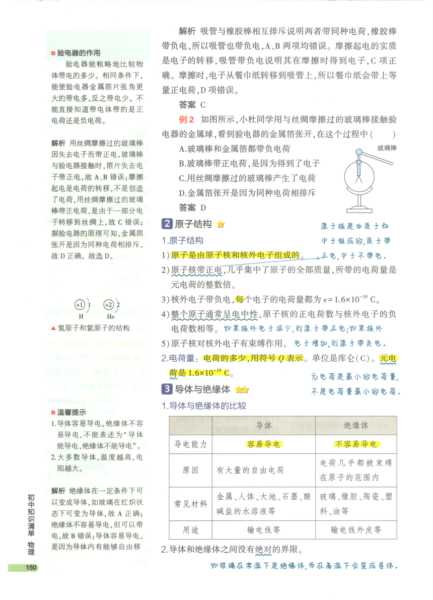 【知识清单】第15章 电流和电路-2024中考物理总复习-人教版（pdf版）