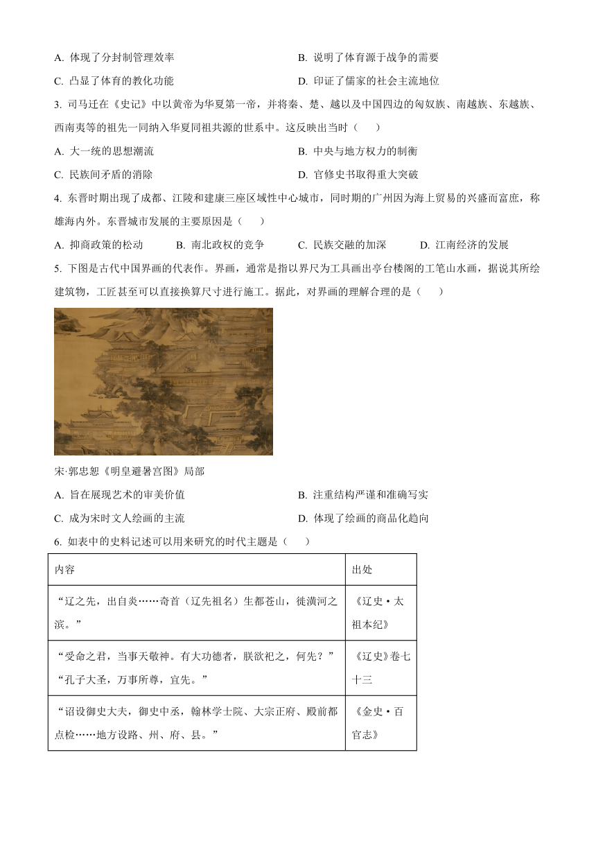 安徽省宣城市2023-2024学年高一上学期期末考试 历史试题（解析版）