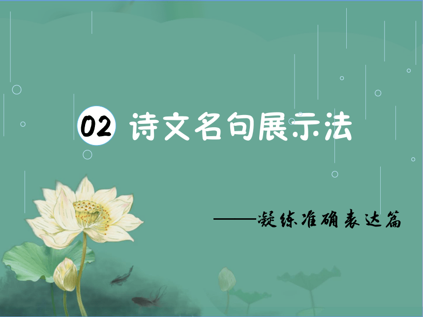 【表达篇】第2讲 诗文名句展示法 课件-中考语文作文技巧方法之实战提升