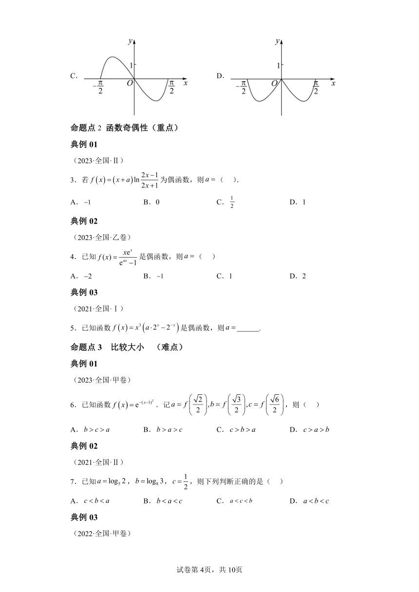 专题02函数图象及性质（讲义）（含解析） 2024年高考数学二轮专题复习（新高考专用）