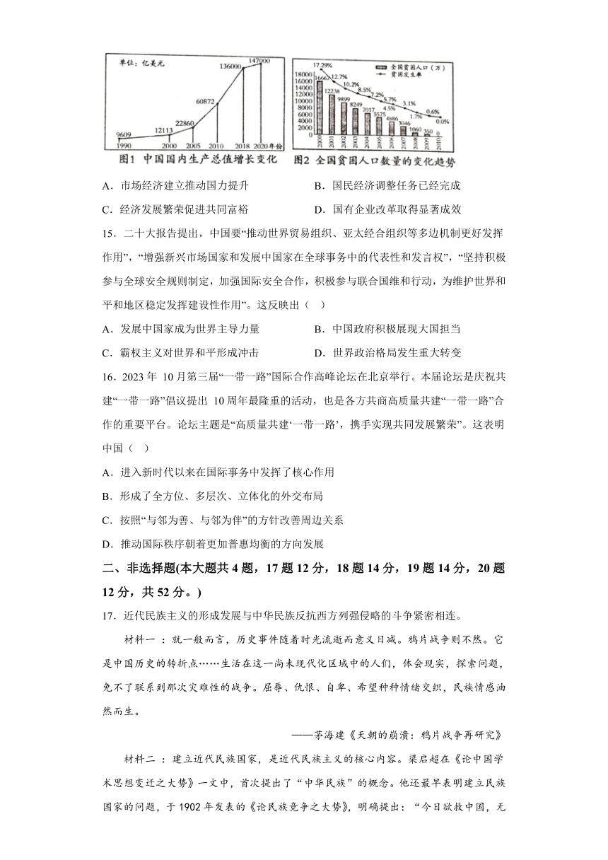 广东省茂名市化州市2023-2024学年高一上学期期末教学质量监测 历史试题（含解析）