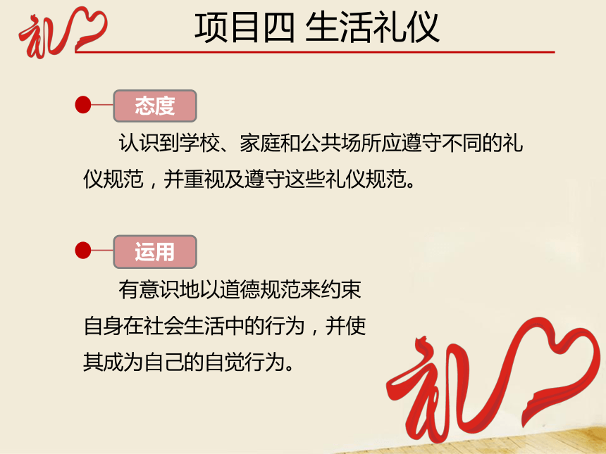 项目四 生活礼仪 课件(共47张PPT)-《中职生礼仪教程》同步教学（同济大学出版社）