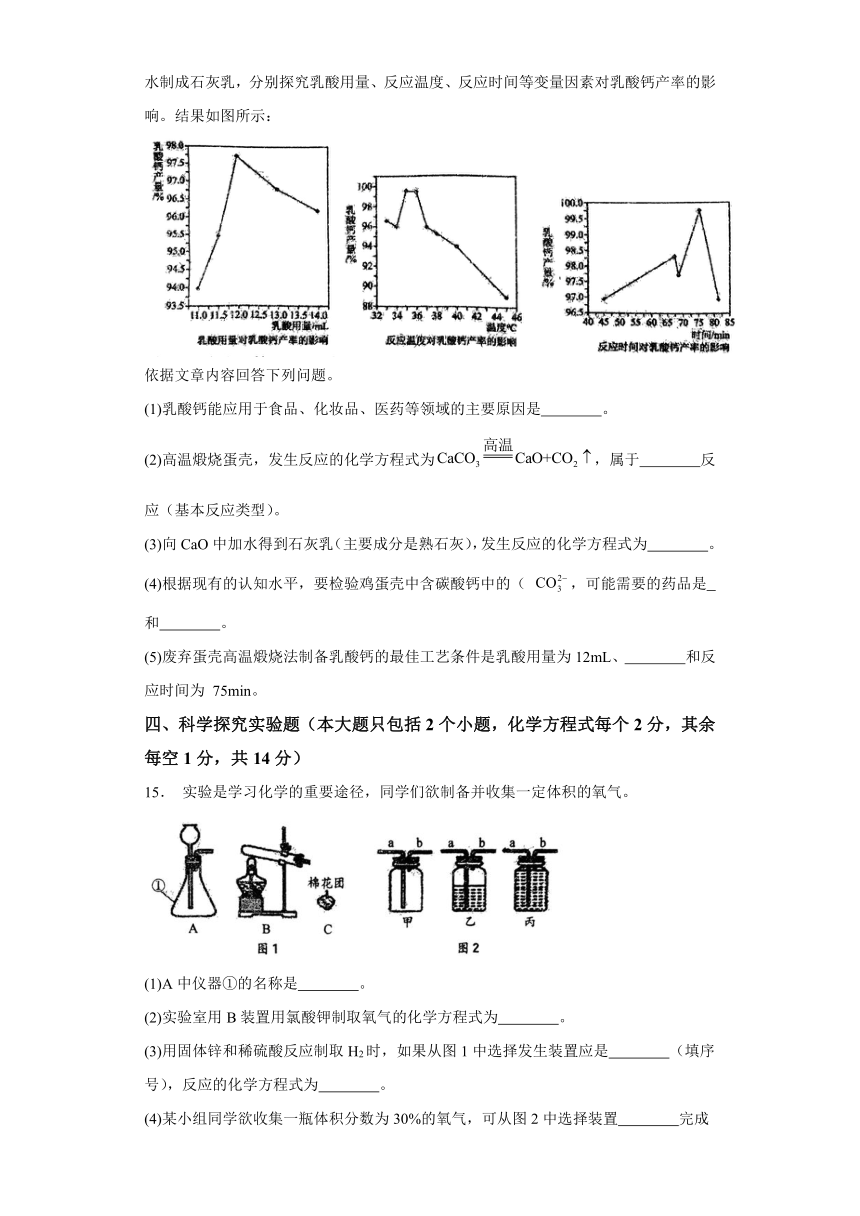 2024年四川省广元市旺苍县九年级学业水平模拟测试化学试题（含解析）