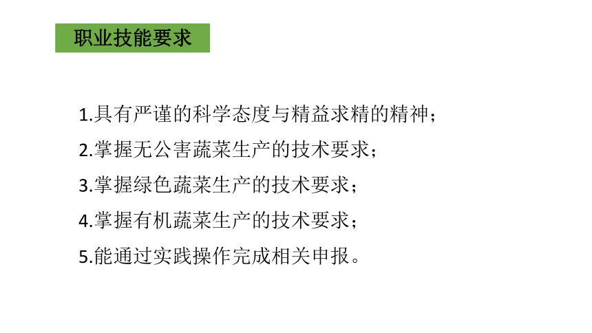 1.2蔬菜安全生产体系 课件(共21张PPT)-《蔬菜生产技术》同步教学（中国农业出版社）