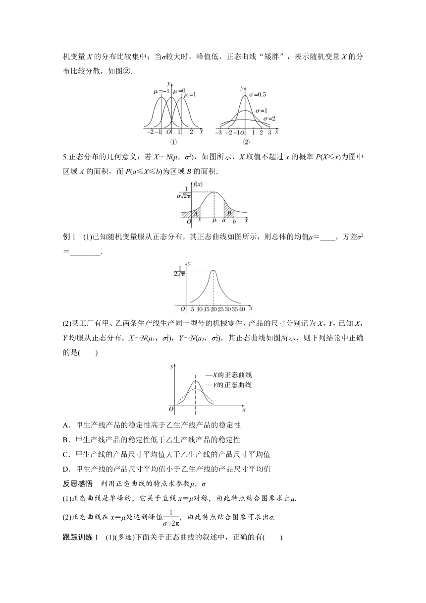 7.5 正态分布 学案（含答案）-2024春高中数学选择性必修3（人教版）