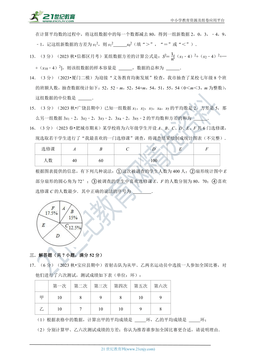 第3章 数据分析初步章末测试卷（拔尖卷）（含解析）