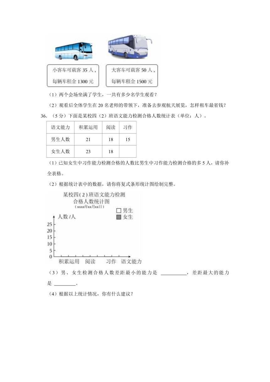 四川省德阳市中江县2022-2023学年人教版小学数学四年级下学期《期末试卷》（含答案解析）