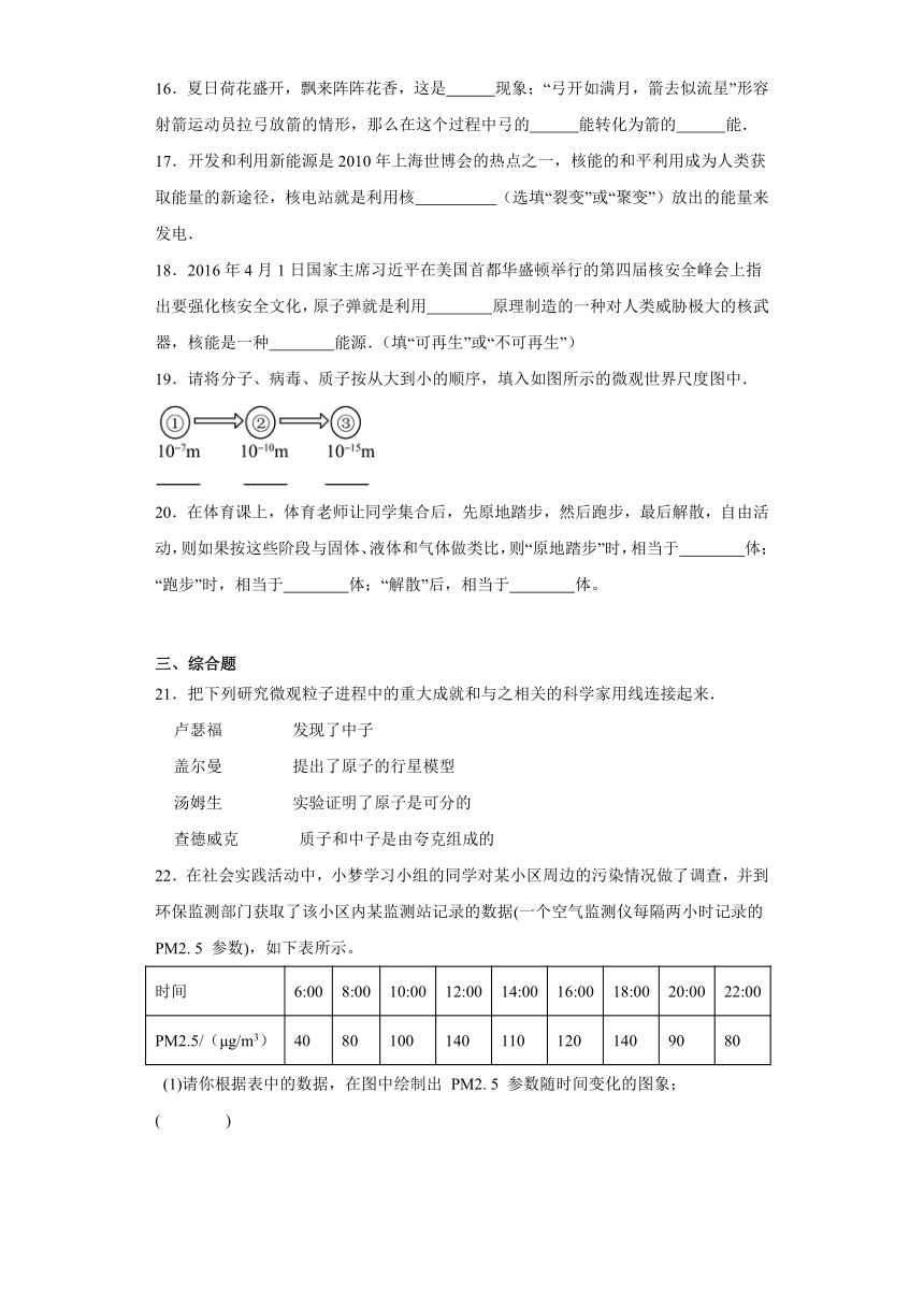 10.1认识分子同步练习（含答案）沪粤版物理八年级下册