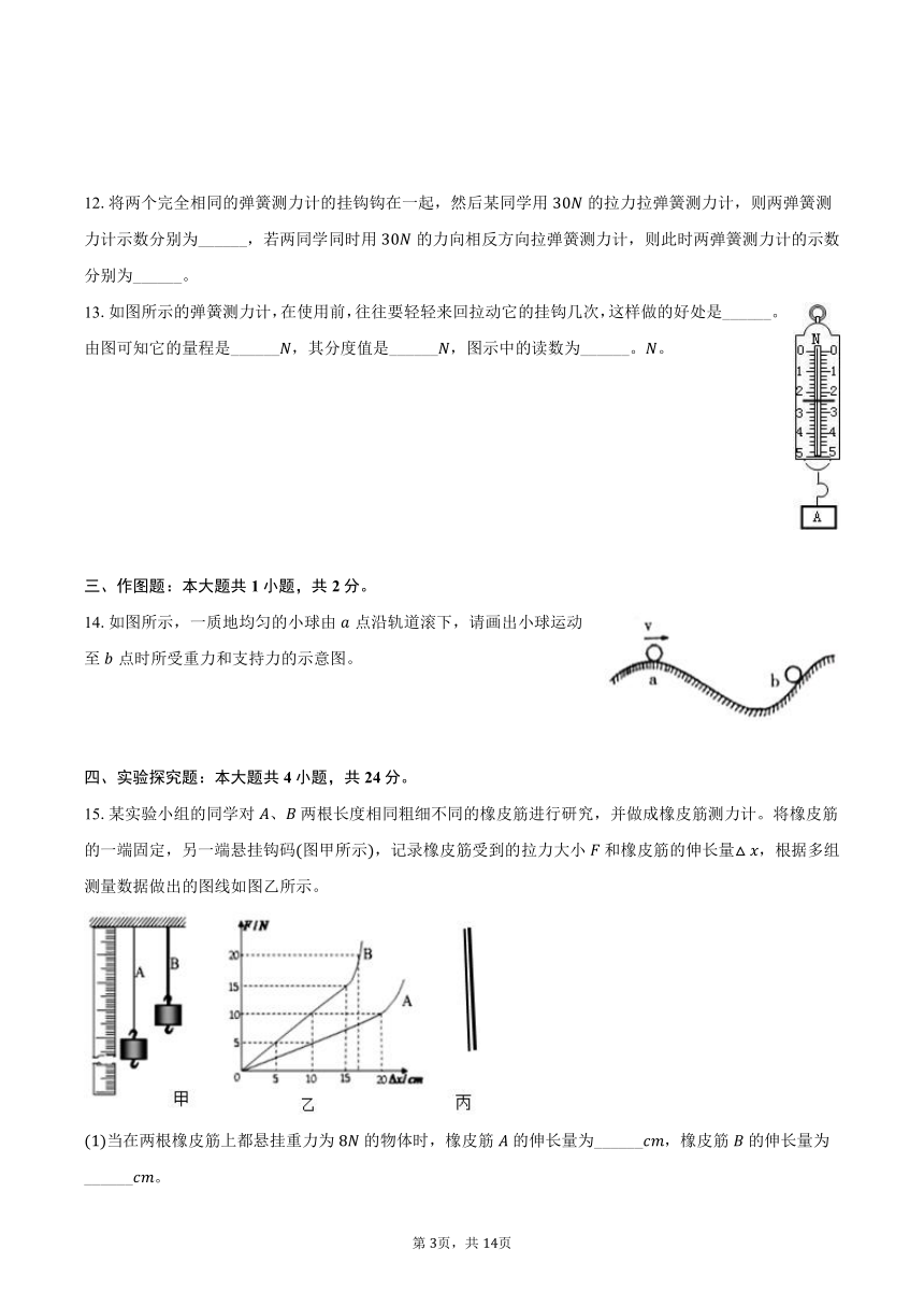 鲁科五四版物理八年级下册《6.2 弹力弹簧测力计》同步练习卷（含解析）