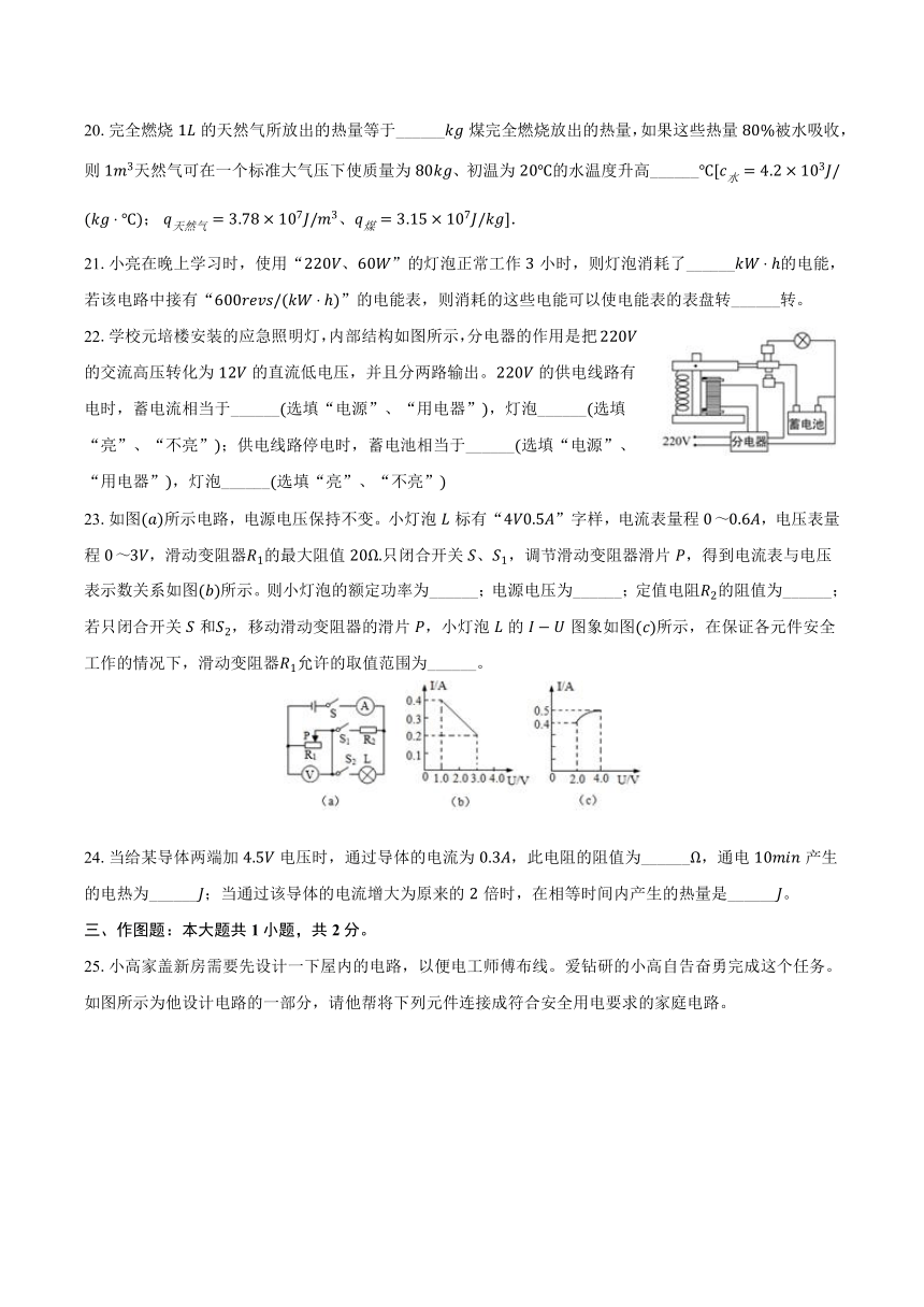 山东省枣庄市2023-2024学年九年级上学期期末物理试卷（含解析）