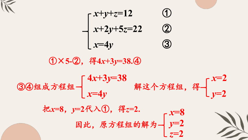 最新人教版七下数学 8.4 三元一次方程组的解法  课件(共23张PPT)