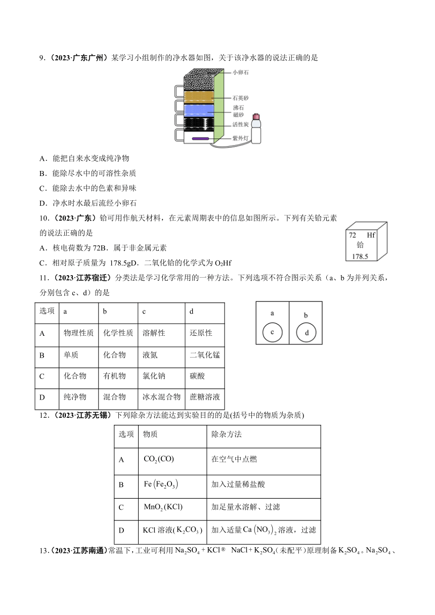 2024年扬州市中考化学真题模考卷(含解析)