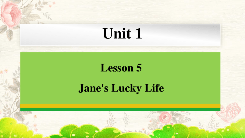 Unit 1 Lesson 5 Jane's Lucky Life课件(共28张PPT)
