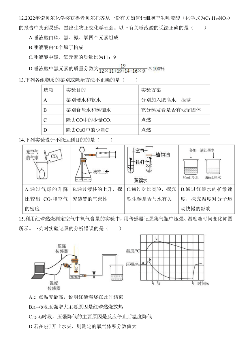 广东省肇庆市地质中学2023-2024学年九年级下学期摸底考试化学试题（含答案）