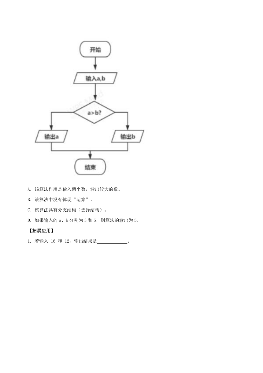 2.1算法的概念及描述 第1课时 分层作业（含答案）浙教版（2019）高中信息技术