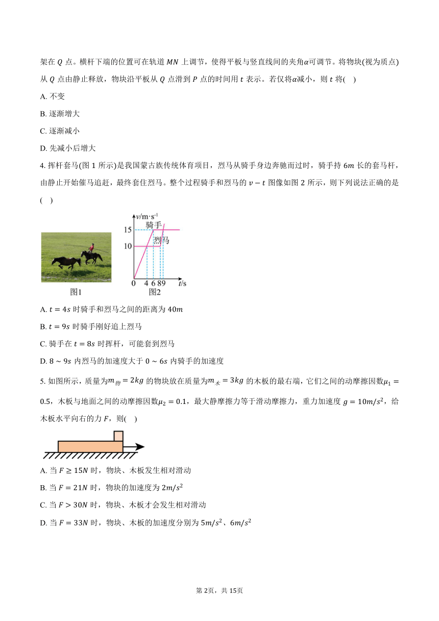 2023-2024学年湖南省衡阳市衡阳县第二中学高一（下）开学小测物理试卷（A卷）（含解析）