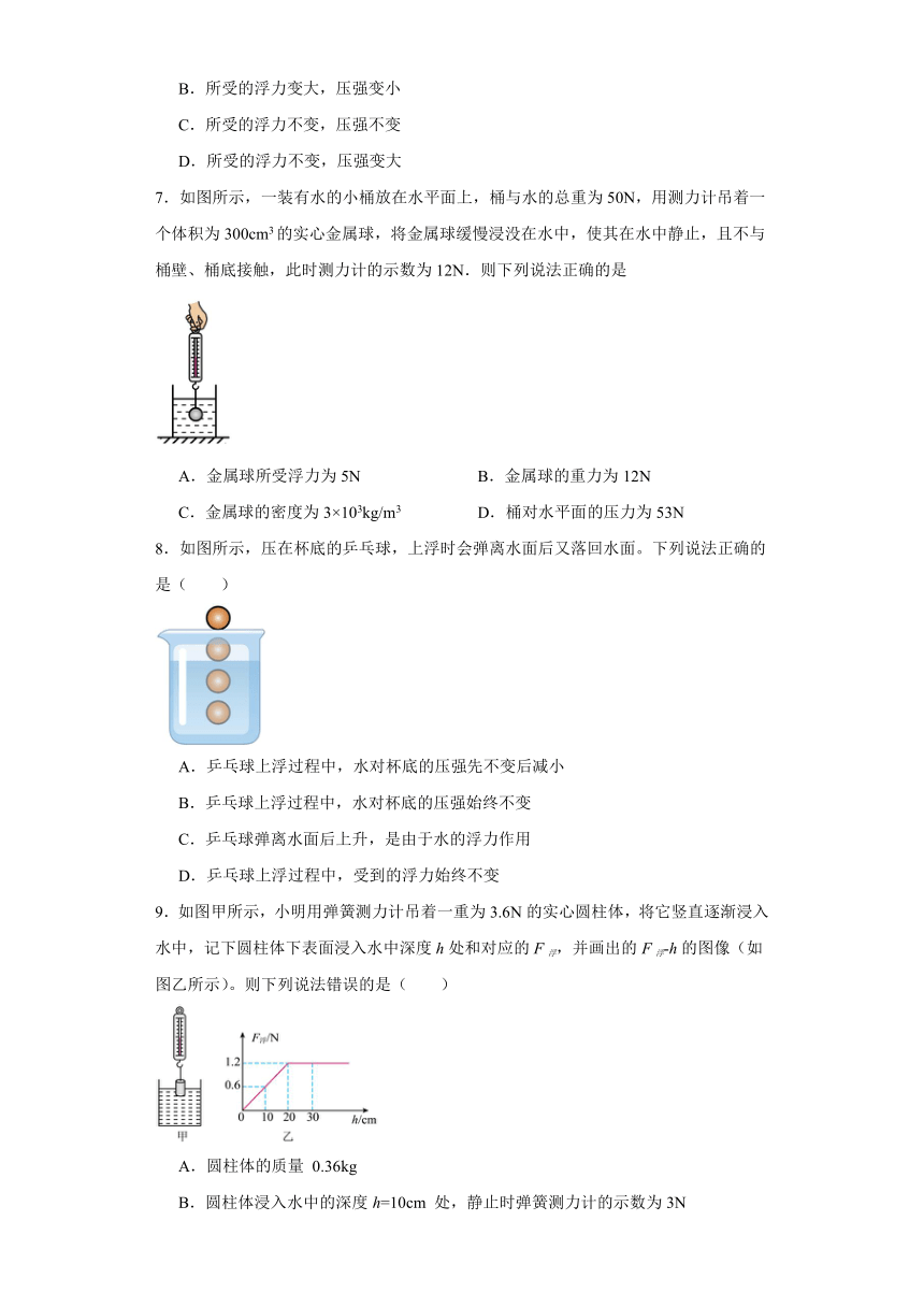 10.2阿基米德原理同步练习（含答案）人教版物理八年级下册