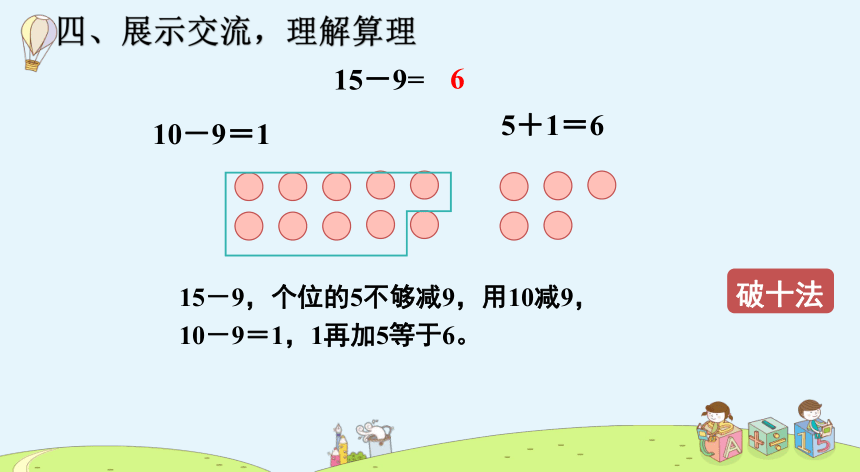 一年级下册数学人教版十几减9 课件（共15张PPT）