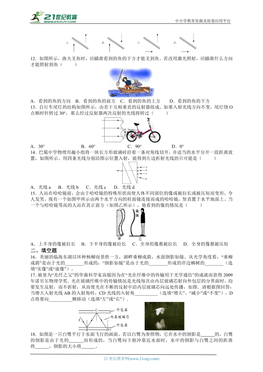 【新思维】2024中考科学复习 专题7 反射和折射（含答案）