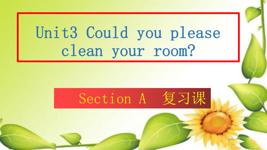 人教八年级英语下册 Unit 3 Could you please clean your room? Section A复习（共32张PPT无素材）