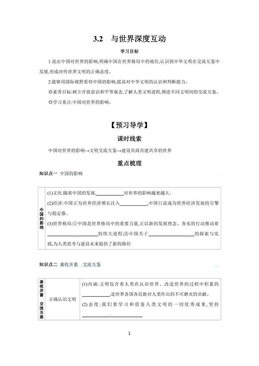 3.2 与世界深度互动 学案 （含答案）