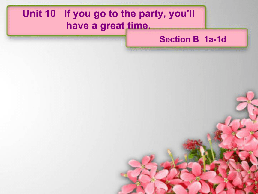 Unit 10   If you go to the party, you'll have a great time. Section B  1a-1d课件(共22张PPT)